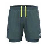 Sportbroek Odlo Men 2-In-1 Short Zeroweight 5 Inch Dark Slate-XXL