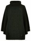 Dubarry - Kilronan - Poncho - Olijf - 100% Merinowol - Fisherman Ribsteek