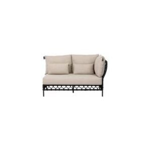 Loungebank Applebee Pure Sofa 141 Left Aluminium Rope Weaving Black Grey