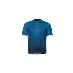 Fietsshirt Odlo Men S/U Collar S/S Full Zip Essential Indigo Bunting Blue Wing Teal-S