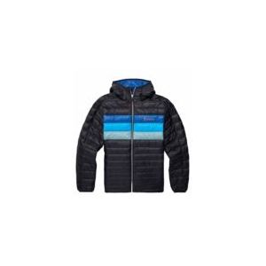 Jas Cotopaxi Men Fuego Down Hooded Jacket Black/Pacific Stripes-XL