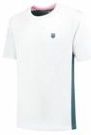 K-Swiss - Hypercourt Mix Melange Crew - Sportshirt - Wit - Gerecycled Polyester
