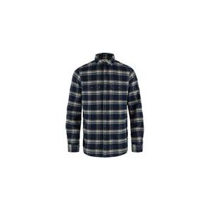 Blouse Fjällräven Men Övik Heavy Flannel Shirt Dark Navy Buckwheat Brown-XXL