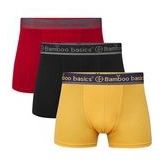Boxershort Bamboo Basics Men Liam Red Black Ocre (3-Delig)-XL