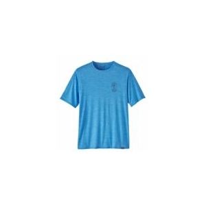 T Shirt Patagonia Men Cap Cool Daily Graphic Shirt - Lands Clean Climb Bloom: Vessel Blue X/Dye-L