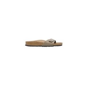 Slipper Birkenstock Women Madrid Synthetics Soft Birki Vegan Gray Taupe Narrow-Schoenmaat 38