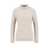 Barbour - Burne Roll Neck Knitted Jumper - Oatmeal - Damestrui