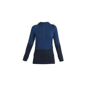 Ondershirt Icebreaker Women Merino 200 Sonebula LS Half Zip Hood Mid Navy Royal Navy Snow-XL