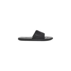 UGG Men Seaside Slide Black Leather-Schoenmaat 41