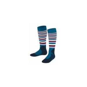 Skisokken Falke Kids SK2 Intermediate Stripes Petrol-Schoenmaat 31 - 34