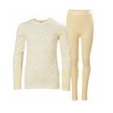 Helly Hansen - Junior Graphic Baselayerset - Geel Crème - Merino Wol