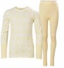 Helly Hansen - Junior Graphic Baselayerset - Geel Crème - Merino Wol