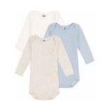 Rompertje Petit Bateau 3 Bodies Us Ml Multi Blauw Beige (Set van 3)-Maat 67 - 6 maanden