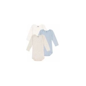 Rompertje Petit Bateau 3 Bodies Us Ml Multi Blauw Beige (Set van 3)-Maat 67 - 6 maanden