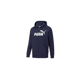 Vest Puma Men Essentials Big Logo Full Zip Hoodie Blue-XXXL