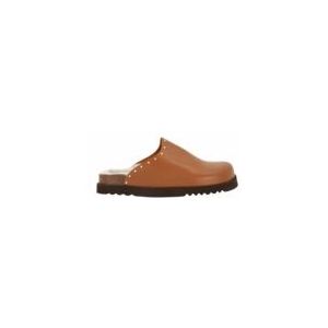 Klomp Scholl Women Fae Studs Leather Cognac-Schoenmaat 38