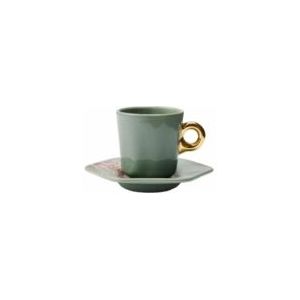 Espressokop Met Schotel Essenza Gallery Stone Green 90 ml (Set van 4)