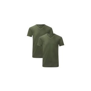 T-Shirt Bamboo Basics Men Velo Army Green (2-Delig)-L