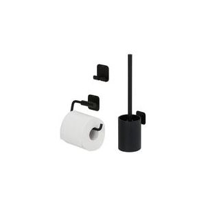 Tiger Colar - Toiletaccessoireset - Toiletborstel met houder - Toiletrolhouder zonder klep - Handdoekhaak – - Zwart