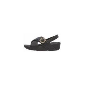 FitFlop Women Lulu Crystal-Buckle Leather Back-Strap Black-Schoenmaat 37