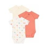 Rompertje Petit Bateau 3 Bodies Naiss Mc Oranje (Set van 3)-Maat 54 - 1 maand