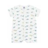 Petit Bateau - Short Playsuit - Babypakje - Marshmallow/Multico - 12 maanden