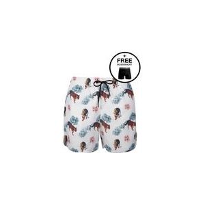 Zwembroek Muchachomalo Tiger Flower Men White Print-S