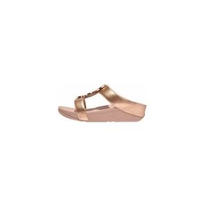 FitFlop Women Halo Bead-Circle Metallic H-Bar Slides Rose Gold-Schoenmaat 37