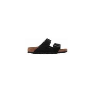 Slipper Birkenstock Women Arizona Suede Leather Black Narrow-Schoenmaat 37