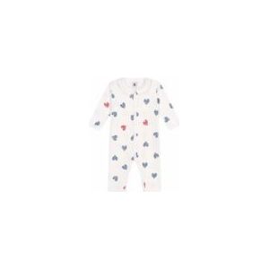 Babypyjama Petit Bateau Footless Sleepsuit Marshmallow/Multico Heart-60 - 3 maanden