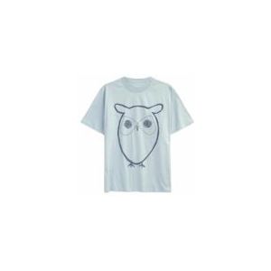 T-Shirt KnowledgeCotton Apparel Men Regular Big Owl Front Print Gray Mist-XL