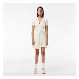 Lacoste - EF7252 - Jurk - Flour - 94% Katoen / 6% Elastaan, Piqué met Stretch, Polokraag, Riem op de Taille