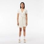 Lacoste - EF7252 - Jurk - Flour - 94% Katoen / 6% Elastaan, Piqué met Stretch, Polokraag, Riem op de Taille