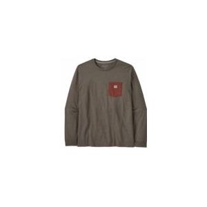 Patagonia - L/S Shop Sticker Pocket Responsibili-Tee - Longsleeve - Bruin