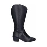 JJ Footwear - Ely - Dameslaars - Zwart - Leer - Kuitmaat XXL