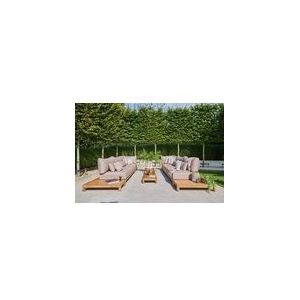 Loungeset Suns Portofino Ibiza Style Natural New Teak / Soft Pink Mixed Weave (8-delig)