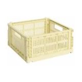 HAY - Colour Crate Medium Square - Opbergbox - Lichtgeel - 100% Gerecycled Plastic