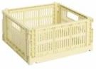 HAY - Colour Crate Medium Square - Opbergbox - Lichtgeel - 100% Gerecycled Plastic