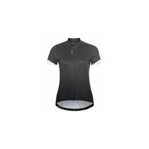 Fietsshirt Odlo Women S/U Collar S/S Full Zip Essential Black White-XL
