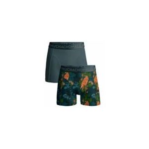Boxershort Muchachomalo Men Shorts Crowsketch Print/Green (2-Pack)-M