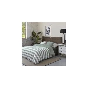 Riviera Maison Lindy Lines dekbedovertrek - Lits-Jumeaux XL - 260x200/220 - Grijsgroen