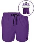 Zwembroek Muchachomalo Boys Solid Pinkish Purple-Maat 122 / 128