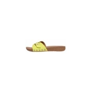 FitFlop Women iQushion Adjustable Buckle Leather Slides Sunny Lime-Schoenmaat 37