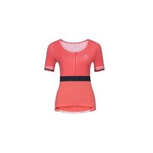Fietsshirt Odlo Womens Stand-Up Collar S/S 1/2 Zip Ceramicool X Dubarry-XL