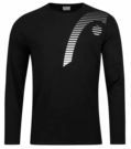 HEAD - Club 21 Cliff L/S - Tennisshirt - Zwart - Lange Mouwen