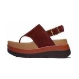 FitFlop - F-Mode Stack Suede Back-Strap Toe-Post Sandals - Chocolat - Sandaal