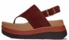 FitFlop - F-Mode Stack Suede Back-Strap Toe-Post Sandals - Chocolat - Sandaal