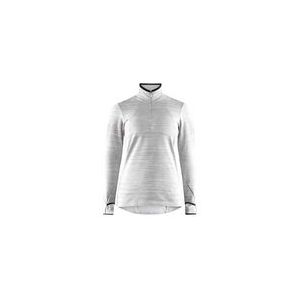 Shirt Craft Women Grid Halfzip Grey Melange-XS