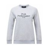 Peak Performance - Original Crew - Trui - Med Grey Melange Black - 78% Katoen, 22% Polyester
