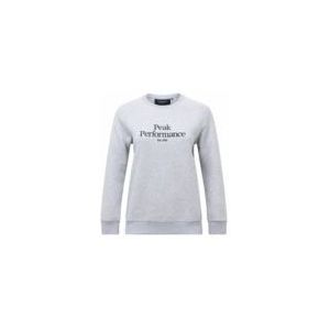 Peak Performance - Original Crew - Trui - Med Grey Melange Black - 78% Katoen, 22% Polyester